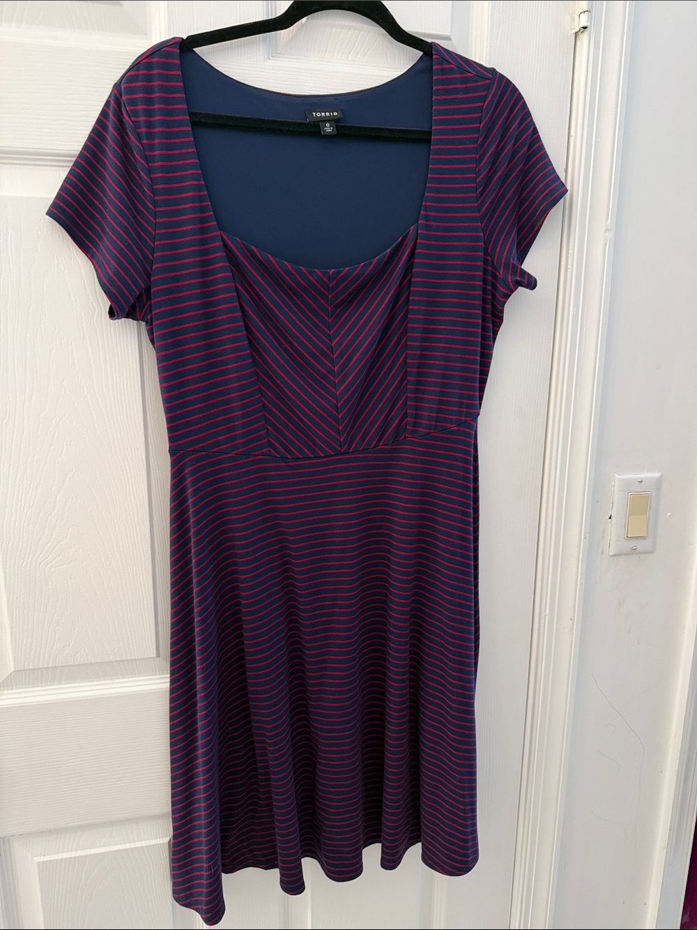 torrid Purple & Pink Striped Fit-and-Flare Dress